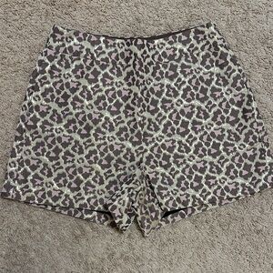 J. Crew Metallic Leopard Trouser Shorts